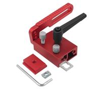 Aramox Limitador Inclinado, Tapón Deslizante de Aleación de Aluminio, Giratorio de 90 Grados, Herramienta Ergonómica para Trabajar la Madera para Proyectos, Uso con Ranura en T (rojo)