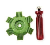 Aramox Limpiador de Aletas de Condensador de Aire Acondicionado, Juego de Peines de Limpieza de Aletas de PC y Acero Inoxidable, Endereza las Dobladas y Elimina las Bobinas de Limpieza de Polvo,
