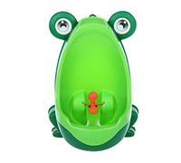 Aramox Lindo Orinal de Entrenamiento para Ir Al Baño con Forma de Rana, Material de PP Ecológico, Punto de Mira Divertido para Niños, Diseño de Ventosa para Niños de 8 Meses a (Verde oscuro+verde