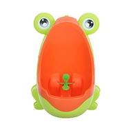 Aramox Lindo Orinal de Entrenamiento para Ir Al Baño con Forma de Rana, Material de PP Ecológico, Punto de Mira Divertido para Niños, Diseño de Ventosa para Niños de 8 Meses a (Fruta verde+naranja)