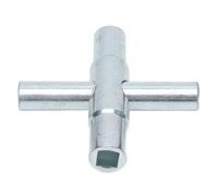 Aramox Llave de 4 Vías de Sillcock, Llave Manual de Herramienta de Cierre de Agua de Acero Duradera 45#, de Utilidad Cruzada Portátil, Control Eficiente para Sillcock, Stopcock y Válvulas con