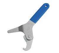 Aramox Llave de Choque Herramienta de Ajuste de Precarga de Choque Ajustable con Núcleo de Acero Mandíbula de Gancho Recubierta de PVC Se Adapta a Collares de Resorte de 35 Mm a 75 Mm para Ajuste de