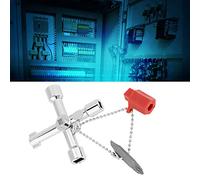Aramox Llave de Llave Cruzada Multifuncional, Aleación de Zinc, Herramienta de Emergencia, Triángulo, Cuadrado, Círculo para Elevador de Automóviles de Tren