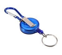 Aramox Llavero de Carrete, 3 Piezas, Herramienta de Pesca con Mosca, Tapón de Cordón de Nailon, Anillo Retráctil, Soporte de Carrete, Llavero, Carrete Retráctil (BLUE)