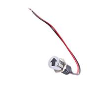 Aramox Luz Indicadora LED de 12 V Lámpara de Advertencia de Montaje Empotrado de Metal Luz de Panel de Tablero con Símbolo Especial de 14 Mm para Bicicleta, Coche, Furgoneta, Camión, Barco con Cable