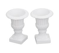 Aramox Macetero de Columna Romana para Jardín, Casa de Muñecas a Escala 1:12, Juguete en Miniatura para Decoración de Plantas de Interior, Resina, 2 uds.