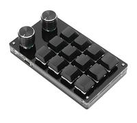 Aramox Macro Pad Programable Multifunción de 12 Teclas con Perilla, Teclado Mecánico GM Duradero con Vida útil de 50 Millones de Teclas, Ideal para Oficina y Juegos (Black)