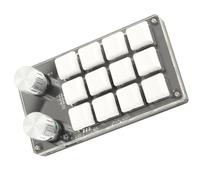 Aramox Macro Pad Programable Multifunción de 12 Teclas con Perilla, Teclado Mecánico GM Duradero con Vida útil de 50 Millones de Teclas, Ideal para Oficina y Juegos (Blanco Negro)