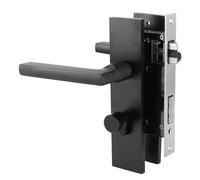 Aramox Manija de Puerta Euro Lock, Juego de Cerradura de Aluminio Espacial con Llaves, Diseño Elegante para Uso Doméstico y de Oficina