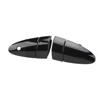 Aramox Manija de Puerta Exterior de Automóvil Juego de Manija de Puerta Exterior de Metal ABS Reemplazo Izquierdo Derecho con Orificio para Cerradura Operación Suave Fácil Instalación para (BLACK)