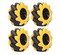 Aramox Mecanum Rueda Omnidireccional Rueda ABS Goma 48mm 2 Pares para TT Motor Smart Robot Car Componentes de Juguete para Proyectos de Robótica de Bloques de Construcción (Dos Pares)