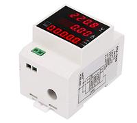 Aramox Medidor de Energía Digital, Factor de Potencia Activa de Rail DIN Meder de Potencia Multifuncional que Mide el Voltaje de CA y la Corriente con Alta Precisión, Compacta y Resistente para el