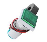 Aramox Medidor Digital Multifunción Medidor Eléctrico de CA Voltímetro Amperímetro Indicador de Frecuencia 60 V A 500 V 0 A 100 A 20 A 75 Hz LED de 3 Dígitos para Monitoreo de Panel Monofásico (GREEN)