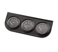 Aramox Medidor Triple de 52 Mm Voltaje Temperatura Agua Presión Aceite | 12V Camión Coche Marino Motor, Acero Inoxidable Esfera Negra, Iluminación Nocturna, 8-16V 40-120C 0-7KG, Aspecto de Carreras