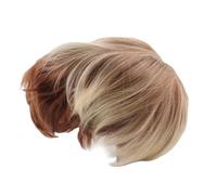 Aramox Men Peluca Rubia Corta Peluca Resistente Al Calor Sintética para Hombres con Gorra Ajustable Cabello Dorado en Capas Doradas para Conciertos de Cosplay Ropa Diaria