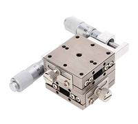 Aramox Mesa Deslizante Lineal Etapa de Rodillo Manual de Acero Inoxidable 40 X 40 Mm XY Lineal con Movimiento de Recorrido de ±6,5 Mm para Configuración de Accesorios de Inspección