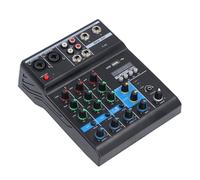 Aramox Mezclador de Sonido de 4 Canales, Consola Mezcladora de Sonido USB BT con Alimentación Fantasma de 48V para Grabación de DJ, Transmisión en Vivo, Equipo de Escenario, Computadora