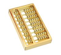 Aramox Mini ábaco de Latón Hecho a Mano Ábaco Chino de 9 Columnas 1,8 X 0,2 X 1 Pulgada Herramienta de Conteo de Matemáticas Decoración de Escritorio Retro para Niños Que Aprenden Coleccionistas y
