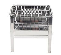 Aramox Mini Parrilla Portátil de Carbón para Barbacoa, Estufa Plegable de Acero Inoxidable para Parabrisas de Camping Al Aire Libre