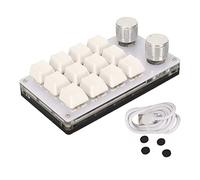 Aramox Mini Teclado, Teclado de una Mano 12 Teclas DIY Programable Plug and Play Conexión por Cable para Computadora (Blanco lechoso)