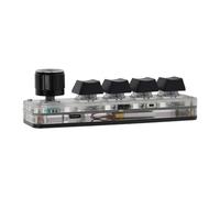 Aramox Mini Teclado, Teclado Mecánico Programable con Retroiluminación, 4 Teclas y Perilla para Juegos y Uso en Oficina