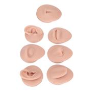 Aramox Modelo de Práctica de Perforación Corporal de Silicona, Modelo de Ombligo de Lengua de Boca de Nariz de Oreja de Silicona Suave para Principiantes y Perforadores (Color de piel medio)