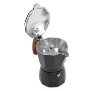 Aramox Moka Pot para Estufa Aleación de Aluminio 80 Ml Extracción de Doble Válvula Calor Uniforme Diseño Liviano Portátil para Viajes Camping Senderismo Uso Al Aire Libre (BLACK)