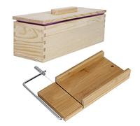Aramox Molde de Molde Cortador de de Madera de bambú con Revestimiento de Silicona Tabla Cortadora de Escala de 28,2 X 8 X 9 Cm para Hecho a Mano Vela Fabricación de Pan Usuarios de Bricolaje Uso en