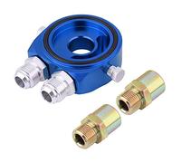 Aramox Oil Filter Sandwich Plate Adapter, M20 x 1.5 Thread, Aluminium, 1/8" NPT Port, Blue Colour (High Flow Design)