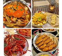Aramox Olla para Mariscos Paella de Acero Inoxidable con Asas Dobles Fondo Plano Engrosado Sartén Multiusos para Mariscos Arroz Pollo Frito Aperitivos Picnic Cocina Casera (#1)
