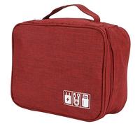 Aramox Organizador Electrónico, Bolsa de Almacenamiento de Tela Catiónica para Cables y Cargadores, Compartimentos Ajustables, Bolsillos de Malla, 24,5 X 18,5 X 10 Cm, para Uso en Mochila de Oficina