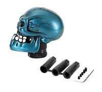 Aramox Palanca de cambio de marchas, Skeleton Skull Head Car Modified Gear Shift Knob Stick Lever Shifter Universal(Cian)