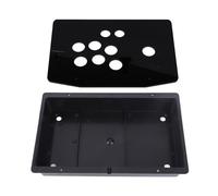 Aramox Panel Acrílico Kit de Caja de Bricolaje de Acrílico y ABS Negro 30 X 20 Cm 5 Mm de Espesor 8 Orificios para Botones Fácil Montaje para PC Computadora Portátil de Escritorio Juegos en Casa