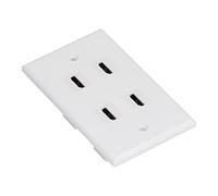 Aramox Panel de Toma de Pared de 4 Puertos Placa de Pared ABS para Paso de Cable 4Kx2K 18Gbps ARC EARC Placa de de Cine en Casa para Receptor AV TV Sala Multimedia
