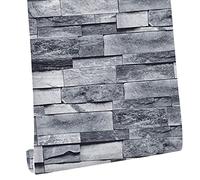 Aramox Papel Pintado Autoadhesivo Papel de Contacto con Patrón de Ladrillo de PVC 45 Cm X 6 M Revestimiento de Pared Cortable Engrosado para Puertas de Gabinetes de Cocina de Sala de Estar