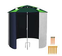 Aramox Paraguas de Pesca con Lámina Lateral, Toldo Oxford Resistente Al Agua, Refugio Solar de Doble Capa para Acampar y Pescar, Fácil Instalación y Uso Versátil (Green)