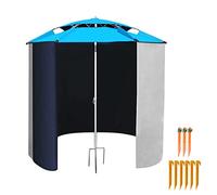 Aramox Paraguas de Pesca con Lámina Lateral, Toldo Oxford Resistente Al Agua, Refugio Solar de Doble Capa para Acampar y Pescar, Fácil Instalación y Uso Versátil (Blue)