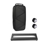 Aramox Pedal de Guitarra Pedalboard de Aleación de Aluminio con Bolsa de Transporte, Tamaño Mediano Portátil 15x4.9 Pulgadas para Pedales de Efectos de Guitarra Cables de Conexión de Alimentación