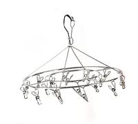 Aramox Percha para Secar Ropa Percha para Secar Calcetines de Acero Inoxidable con Gancho Giratorio de 360 Grados Estante con Múltiples Clips para Ropa Interior Calcetines Sombreros Toallas en