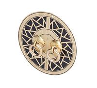 Aramox Perilla de Gabinete Antigua China, Manija de Puerta Circular de Latón a Cuadros, 11 X 11 Cm, Fácil Instalación, Estilo Retro para Armario, Estantería, Ventana, Muebles para el Hogar