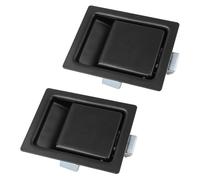 Aramox Pestillo de Paleta de Montaje Empotrado, Cerradura de Manija Recubierta de Acero Al Carbono Negro para Caja de Herramientas, RV y Camión con Diseño Resistente 127x102mm