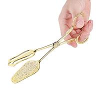 Aramox Pinzas para Pan Pinzas para Servir de Aleación de Zinc 22 X 4,6 X 6,2 Cm Pinza para Alimentos Estilo Vintage árabe con Punta Dorada para Pan, Pasteles, Ensaladas, Buffet, Cocina, Manipulación
