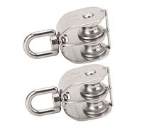 Aramox Polea de Cable Doble, Bloque de Polea M25 2 PCS, Cable de Alambre de Acero Inoxidable Giratoria de Doble Rueda Capacidad de Soporte de 150 Kg, Rotación Suave para Tareas de Elevación, Fácil