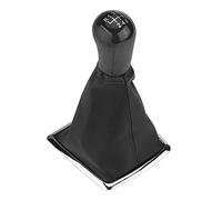Aramox Pomo de Palanca de Cambios, Cubierta de Maletero de Palanca de Cambios de Cuero PU Negro, Manual de 6 Velocidades, Reemplazo de Fácil Instalación con Polaina, Base de Plástico, para MK2 2004