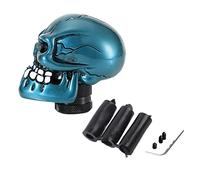 Aramox Pomo de Palanca de Cambios de Coche, Pomo de Palanca de Cambios de Calavera de Resina Fundida en Frío, de Manual Universal con Adaptadores de 8 Mm, 10 Mm, 12, 70 para Conductores de (GREEN