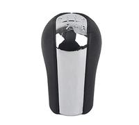 Aramox Pomo de Palanca de Cambios de PVC, 6 Velocidades, 8 Cm, Negro, Plateado, Repuesto para Palanca de Cambios Manual para Verso Avensis Vitz, Fácil Instalación