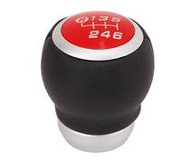 Aramox Pomo de Palanca de Cambios para Coche, Negro, 6 Velocidades, Palanca de Cambios Automática, de Repuesto de Cuero PU ABS de PVC para Actualización Interior de Conducción Diaria (rojo)