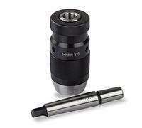 Aramox Portabrocas Autoajustable sin Llave, Rango de Sujeción de 1 a 16 Mm con Cono Morse para Taladro de Torno, Montaje MK2, Portabrocas de Precisión de 3 Mordazas de Acero Resistente para (BLACK)