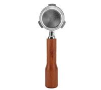 Aramox Portafiltro de café sin Fondo de 51 Mm de Acero Inoxidable con de Madera Filtro sin Fondo para 3 Orejas de una Sola Capa para Uso Doméstico Dedica Arte (#1)