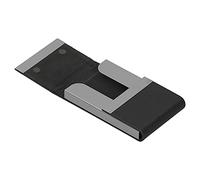 Aramox Portatarjetas de Visita de Gran Capacidad Estuche para Tarjetas de Presentación de Aluminio y Cuero de PU 10 X 6 X 1,5 Cm Organizador Delgado de Doble Apertura para Hombres Viajes de Oficina